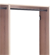 Benjara Vedz Wall Mounted Closet Set- 6 Hanging Rods- Oak Brown Melamine