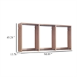Benjara Vedz Wall Mounted Closet Set- 6 Hanging Rods- Oak Brown Melamine