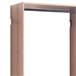 Benjara Vedz Wall Mounted Closet Set- 6 Hanging Rods- Oak Brown Melamine