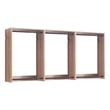 Benjara Vedz Wall Mounted Closet Set- 6 Hanging Rods- Oak Brown Melamine