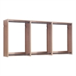 Benjara Vedz Wall Mounted Closet Set- 6 Hanging Rods- Oak Brown Melamine