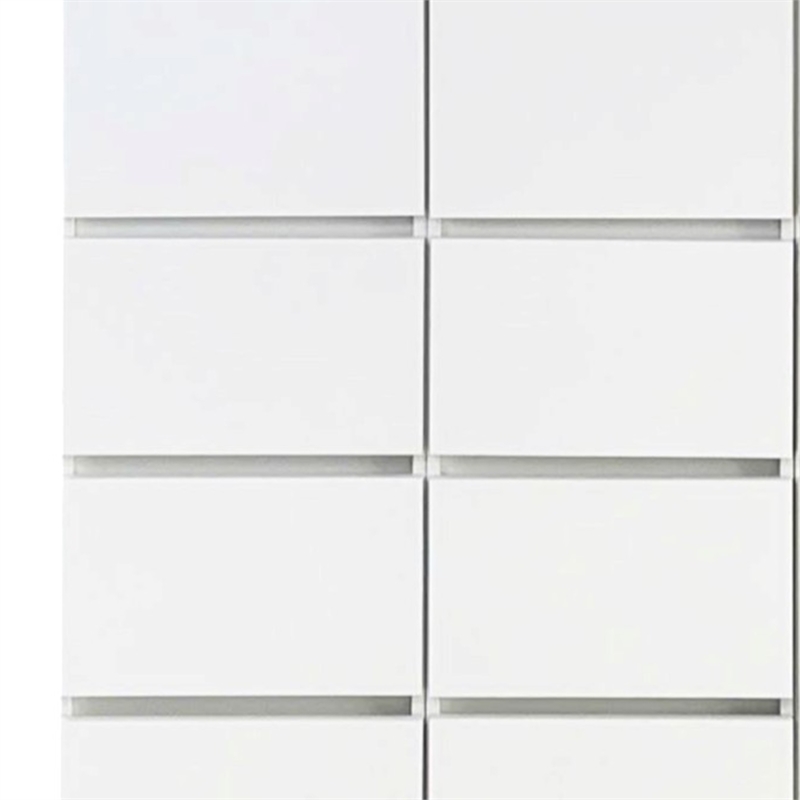 Benjara Ely Closet Cabinet Set- Mirrored Front- 7 Drawers- 71 Inch- White Wood