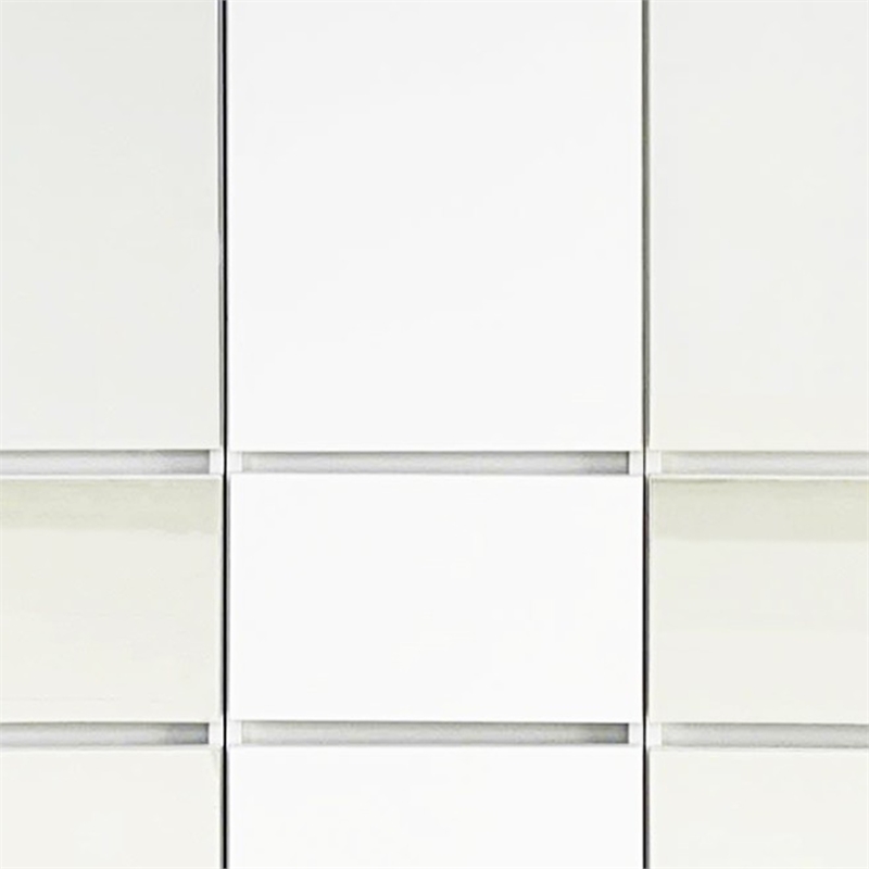 Benjara Ely Closet Cabinet Set- Double Mirror Doors- 5 Drawers- 71 Inch- White