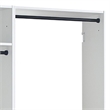Benjara Vedz Wall Mount Closet Set- 1 Center Shelf 5 Hanging Rods- White