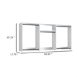 Benjara Vedz Wall Mount Closet Set- 1 Center Shelf 5 Hanging Rods- White