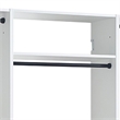 Benjara Vedz Wall Mount Closet Set- 1 Center Shelf 5 Hanging Rods- White
