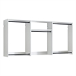 Benjara Vedz Wall Mount Closet Set- 1 Center Shelf 5 Hanging Rods- White