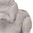 Benjara Antique Styled Raw Textured Polyresin Standing Rabbit Planter- Gray