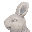 Benjara Antique Styled Raw Textured Polyresin Standing Rabbit Planter- Gray