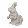 Benjara Antique Styled Raw Textured Polyresin Standing Rabbit Planter- Gray