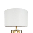 Benjara Limy 2pc Table Lamp Set- White Shade- Gold and Chrome Base- 29