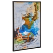 Benjara 25 x 37 Handcrafted Wall Art Abstract Giclee- Black Frame- Multicolor