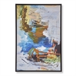 Benjara 25 x 37 Handcrafted Wall Art Abstract Giclee- Black Frame- Multicolor