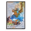 Benjara 25 x 37 Handcrafted Wall Art Abstract Giclee- Black Frame- Multicolor