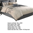 Benjara Yedy 8pc Queen Size Comforter Set- Blue and Cream Floral Embroidery