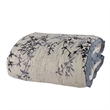 Benjara Yedy 8pc Queen Size Comforter Set- Blue and Cream Floral Embroidery