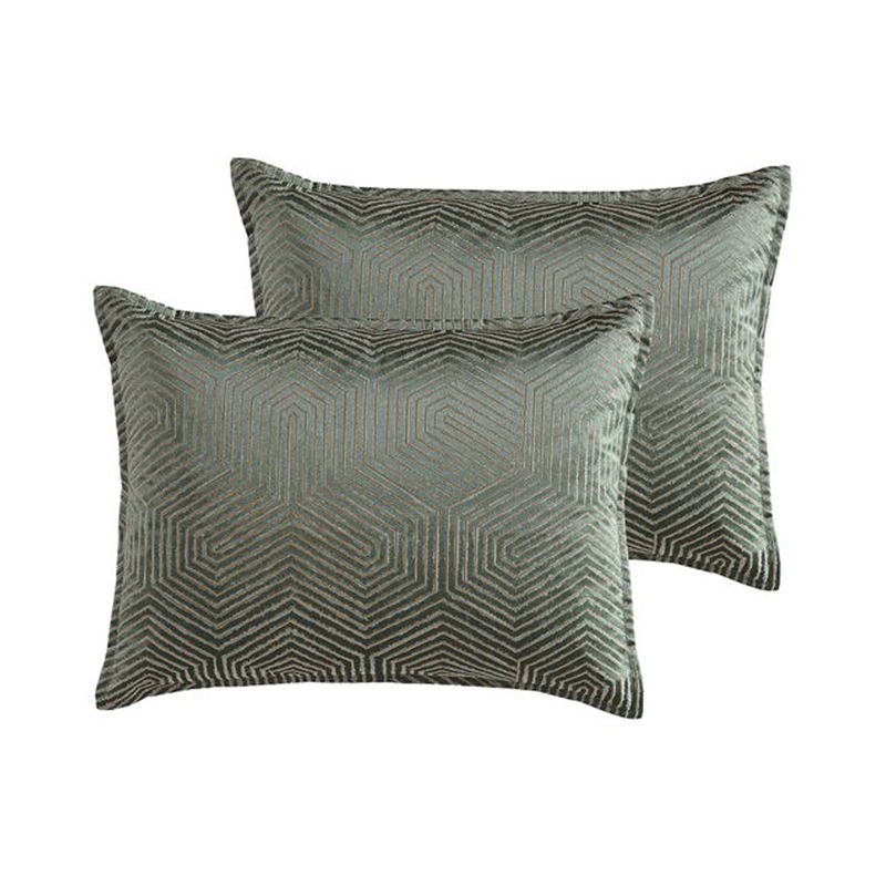 Benjara Mely 10pc Coverlet King Comforter Set- Shams- Green Woven Jacquard
