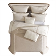 Benjara Dely 8pc Satin King Size Comforter Set with Shams- Reversible Gold