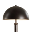 Benjara Modern Accent Table Lamp- Dome Shade- Gold Edge- Black Metal Round Base