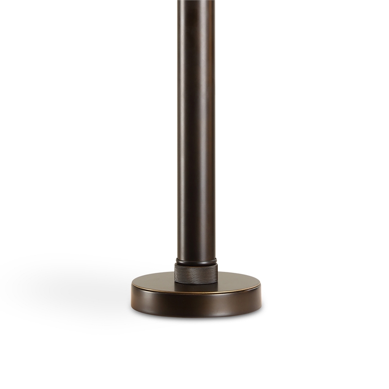 Benjara Modern Accent Table Lamp- Dome Shade- Gold Edge- Black Metal Round Base