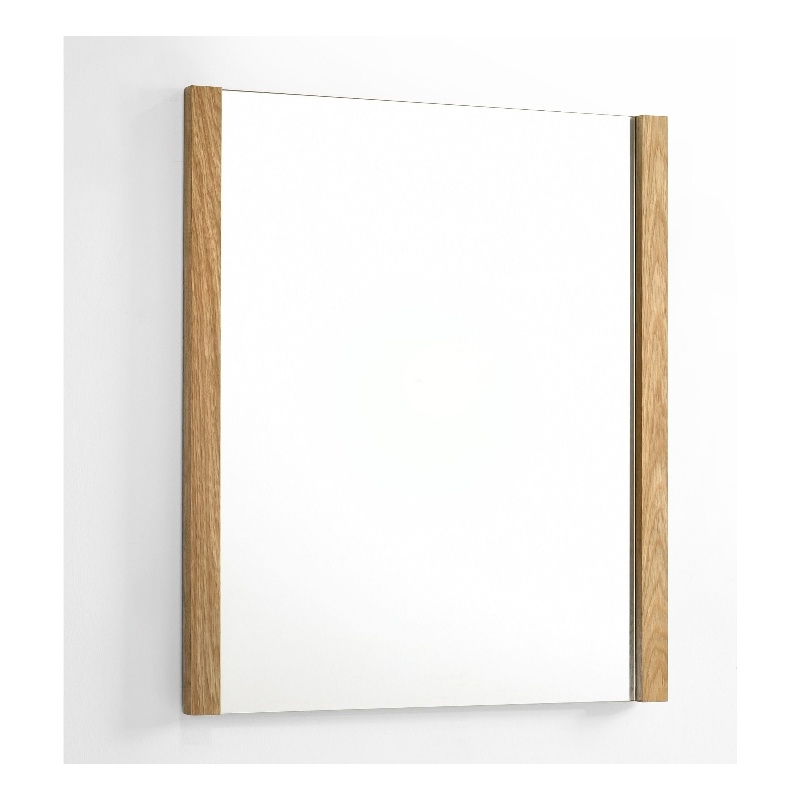 Benjara Noe Ruby Dresser Mirror- Natural Brown Oak Veneer- Rectangular 34 x 40