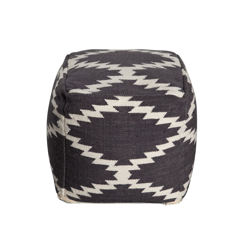 Benjara Poby Accent Pouf- 19