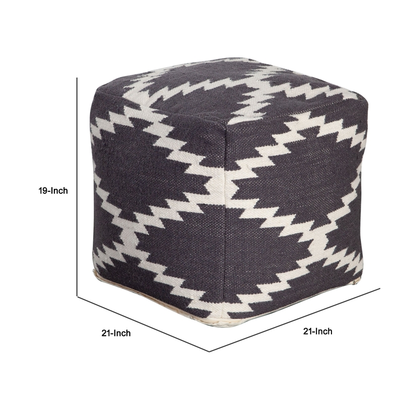 Benjara Poby Accent Pouf- 19