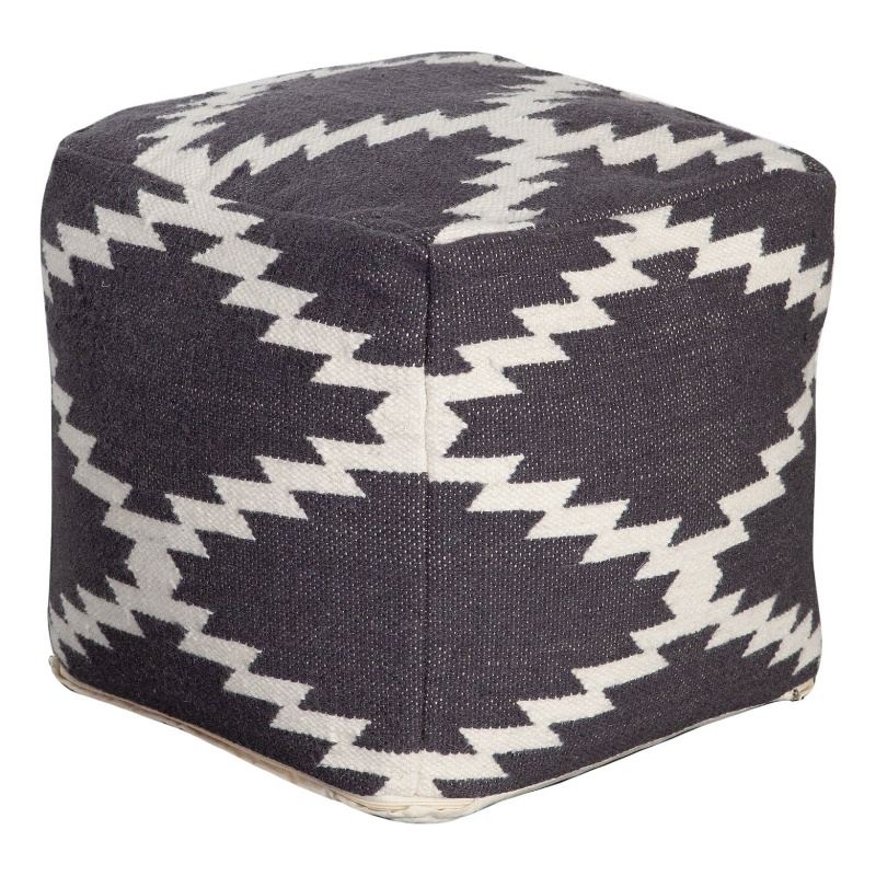 Benjara Poby Accent Pouf- 19