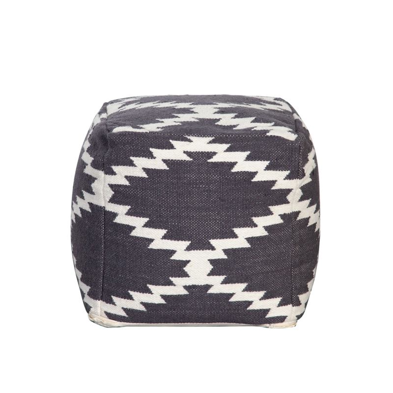 Benjara Poby Accent Pouf- 19