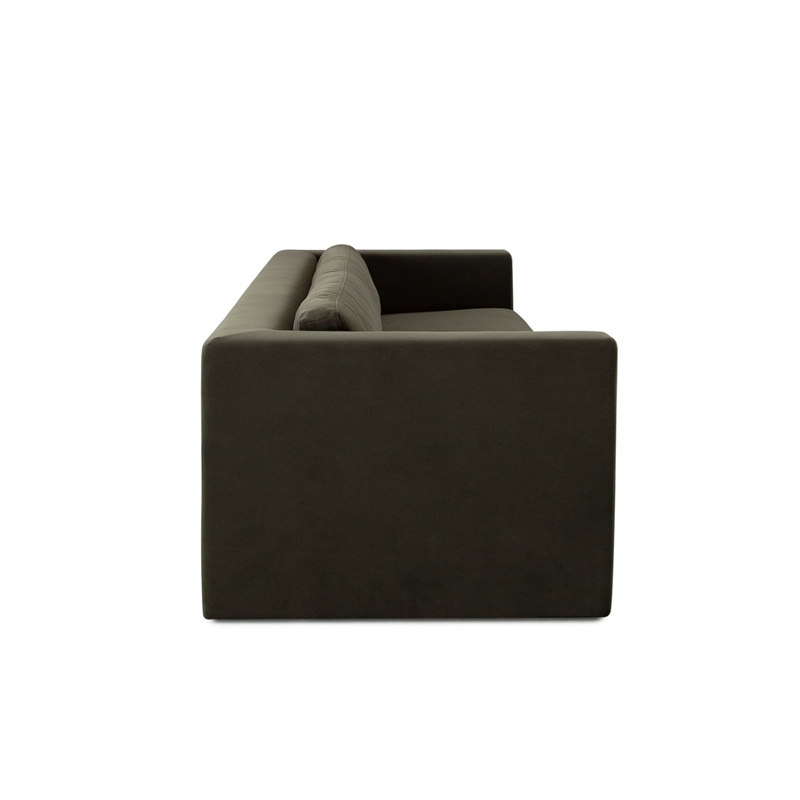 Benjara Roe Sofa- Moss Green Performance Velvet- Wide Track Arms- 99