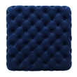 Benjara Ottoman- Modern Button Tufted- Navy Blue Velvet- 29