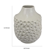 Benjara Nian Accent Vase- Off White Ceramic Raised Dimple Texture- 14