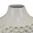 Benjara Nian Accent Vase- Off White Ceramic Raised Dimple Texture- 14