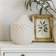 Benjara Nian Accent Vase- Off White Ceramic Raised Dimple Texture- 14