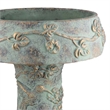 Benjara Menon Bird Bath Feeder- Decorative Designs- Green Terracotta- 20