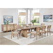 Benjara Lno 10 Piece Rectangular Dining Table Set- 8 Chairs- Sideboard- Beige