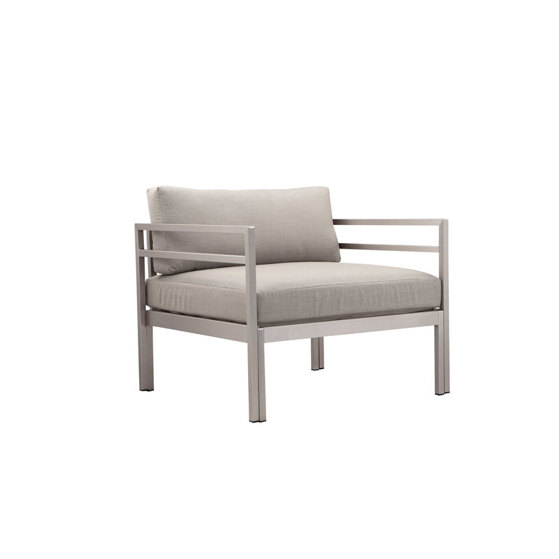 Benjara 3 Piece Sectional Fabric Upholstered Sofa Set with Table- Gray & Silver