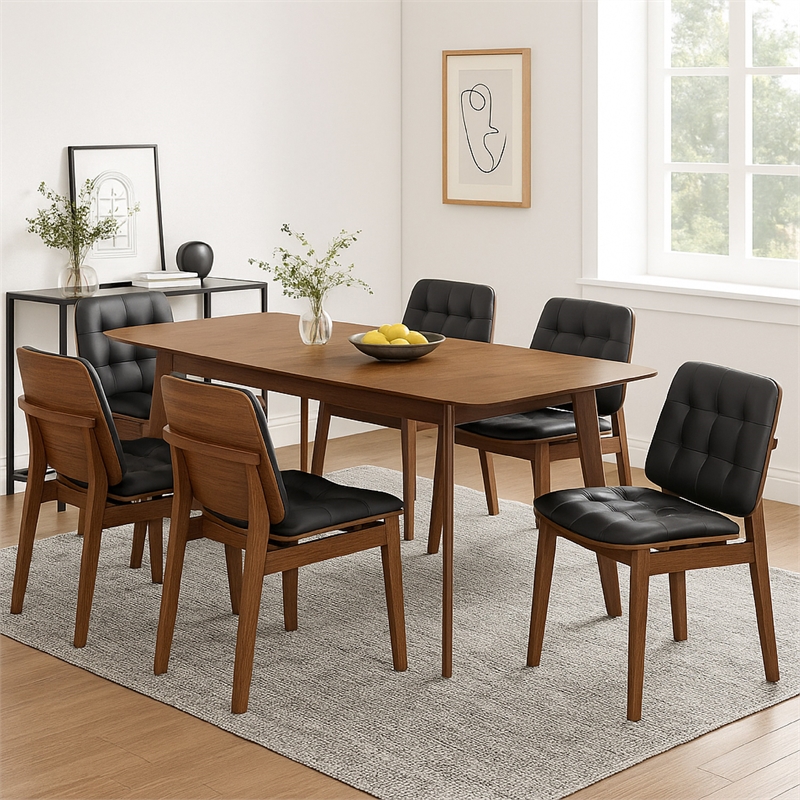 Benjara Bera 7pc Dining Set w Chairs- 59-75