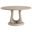 Benjara Eva 5pc Dining Table Set- White Washed Round Wood Top- Beige Chairs