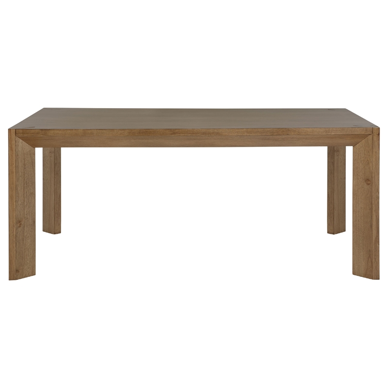 Benjara Rune 5pc Dining Table Set- Natural Brown Veneer- 4 Oatmeal Gray Chairs