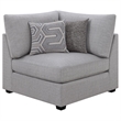 Benjara Cambia 4 Piece Modular L Shaped Sectional Sofa- Gray- 8 Pillows