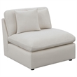 Benjara Hobo 6pc Modular Sectional Sofa- Ivory Fabric- 10 Pillows- 120