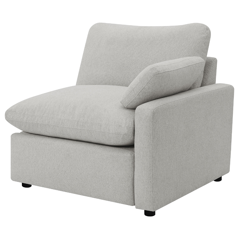 Benjara Biny Modular Power Reclining Loveseat- 2 Pillows- Light Gray- 86