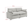 Benjara Biny Modular Power Reclining Loveseat- 2 Pillows- Light Gray- 86