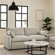 Benjara Biny Modular Power Reclining Loveseat- 2 Pillows- Light Gray- 86