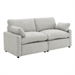 Benjara Biny Modular Power Reclining Loveseat- 2 Pillows- Light Gray- 86