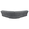 Benjara Diko 6pc Modular Sectional Sofa- Dark Gray Chenille- Power Reclining