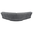 Benjara Diko 6pc Modular Sectional Sofa- Dark Gray Chenille- Manual Reclining