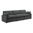 Benjara Biny Modular Power Reclining Sofa- 2 Pillows- Dark Gray- 124