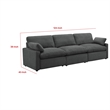 Benjara Biny Modular Power Reclining Sofa- 2 Pillows- Dark Gray- 124